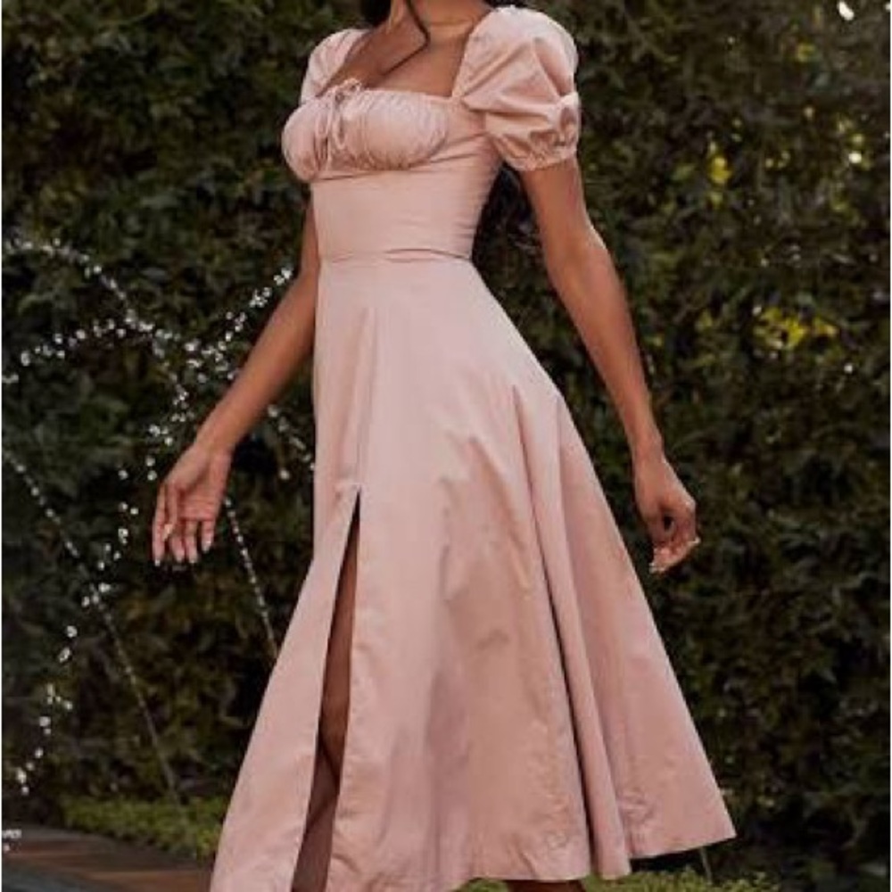 House of CB Blush Pink Mini Dress with Puff Sleeves - Picture 6 of 10